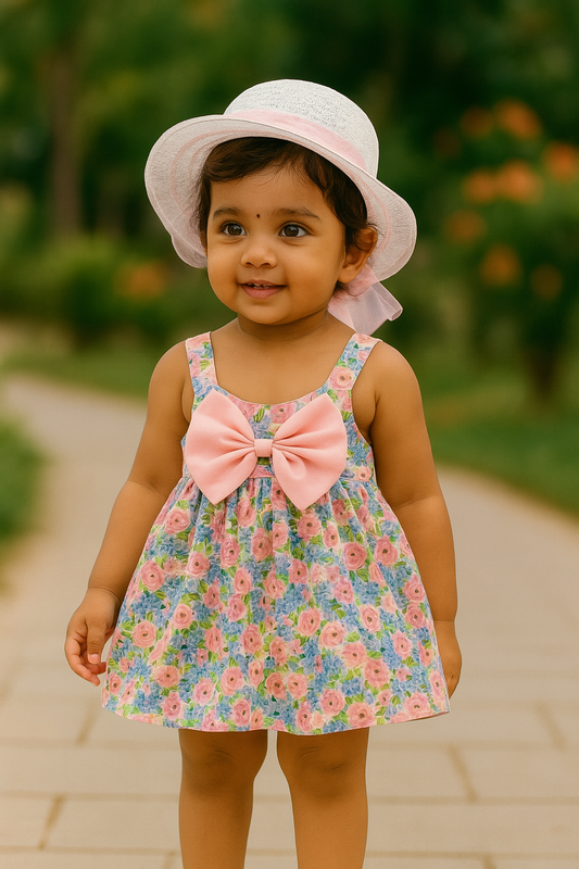 Petal Pop Dress & Sunhat Set – Blush Bloom Edition