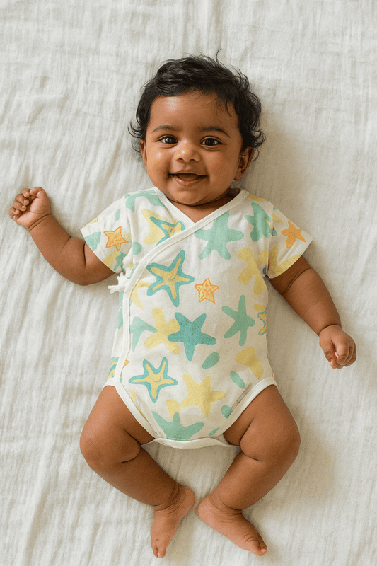 Under the Sea Starfish Kimono Bodysuit – White Base - Little Haven