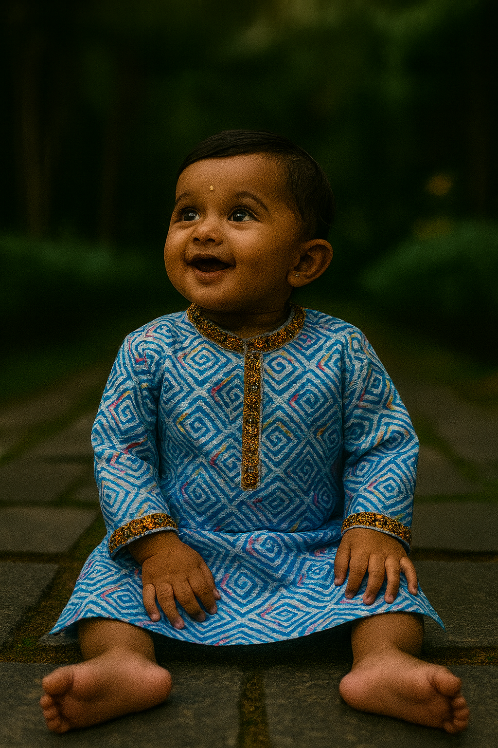 "Blue Baadal" Embroidered Festive Kurta – A Splash of Color & Culture