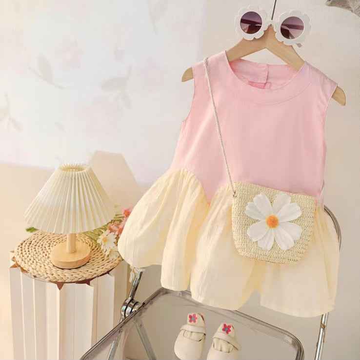 Daisy Days Sleeveless Dress Set – Lemon Blush Edition