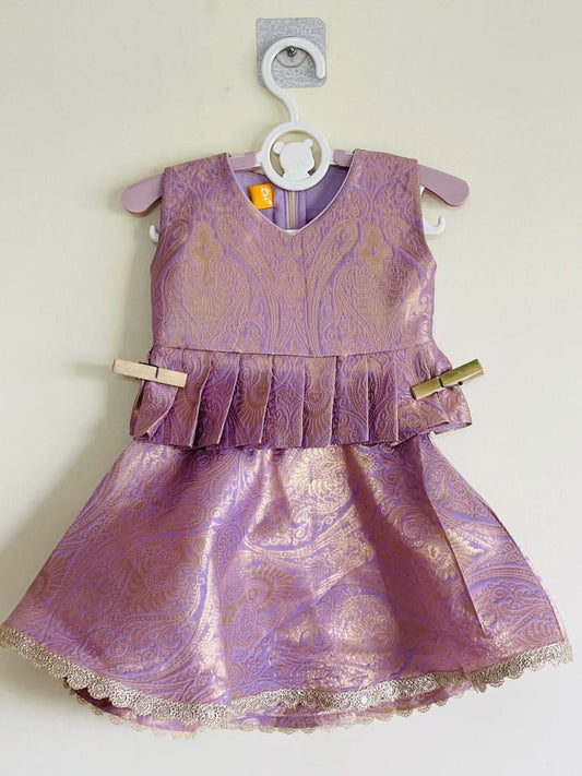 “Lavender Noor” Brocade Peplum Frock