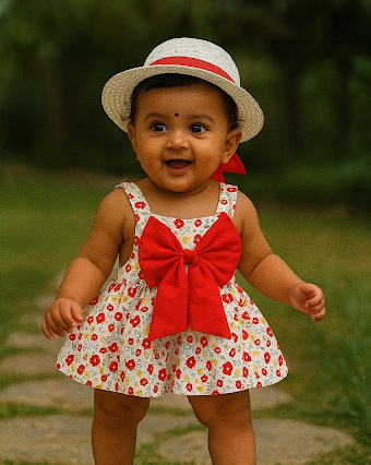 Red Bloom Dress & Hat Set – Cherry Meadow Edition