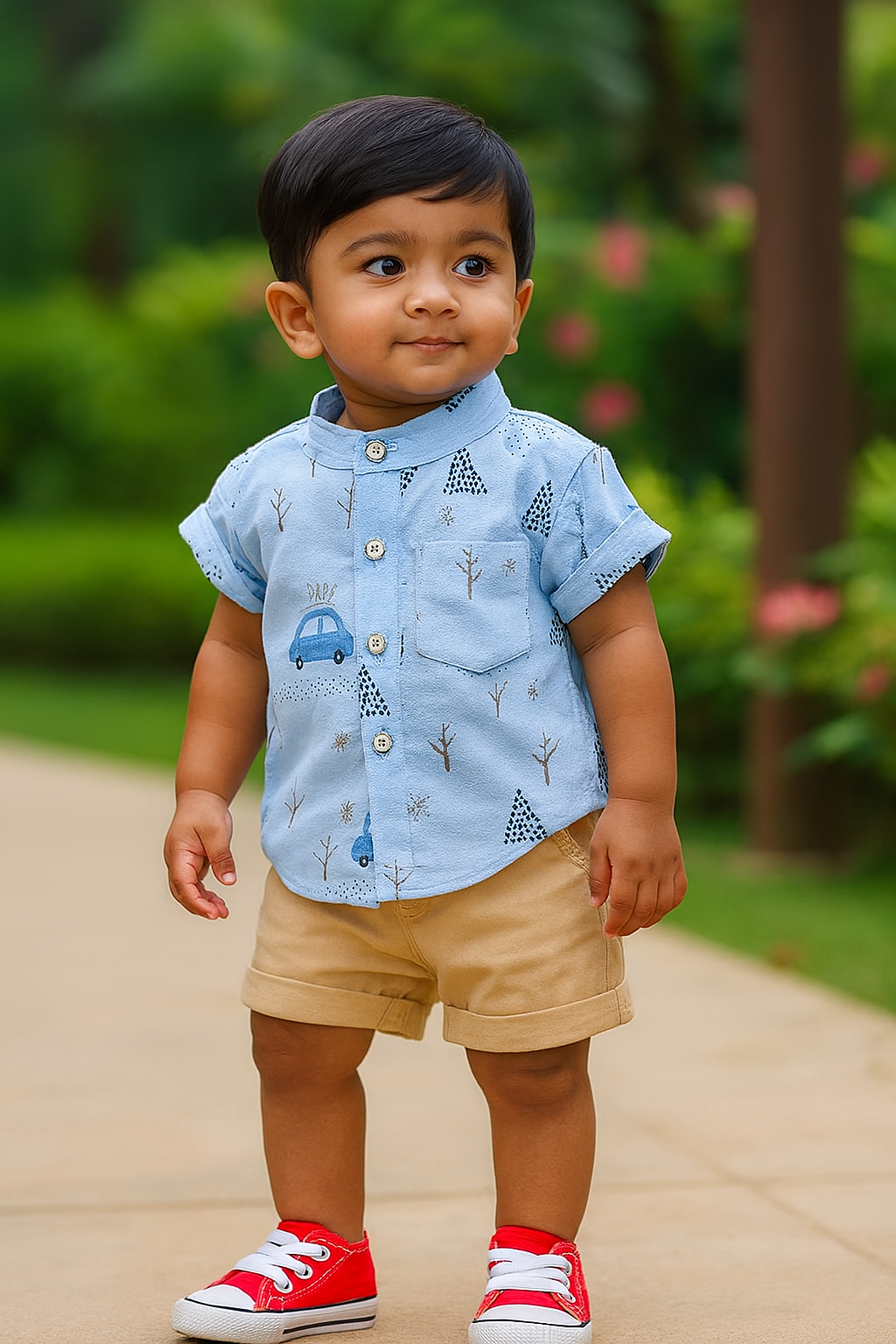 Little Haven “Blue Ride Explorer” Boys Shirt & Shorts Set