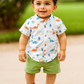 Little Haven “Roarsome Day” Boys Co-ord Set – Dino White & Sage