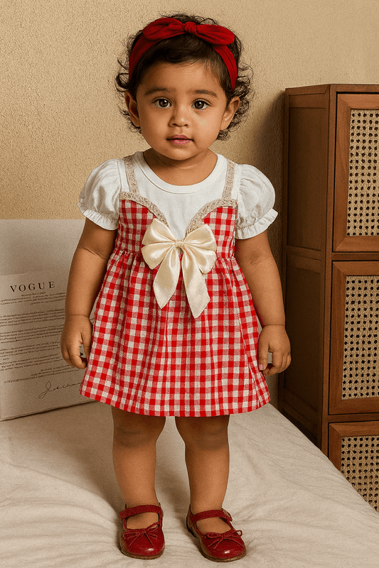 Little Haven “Gingham Charm” Baby Girl Dress Set – 3 Delightful Colours - Little Haven