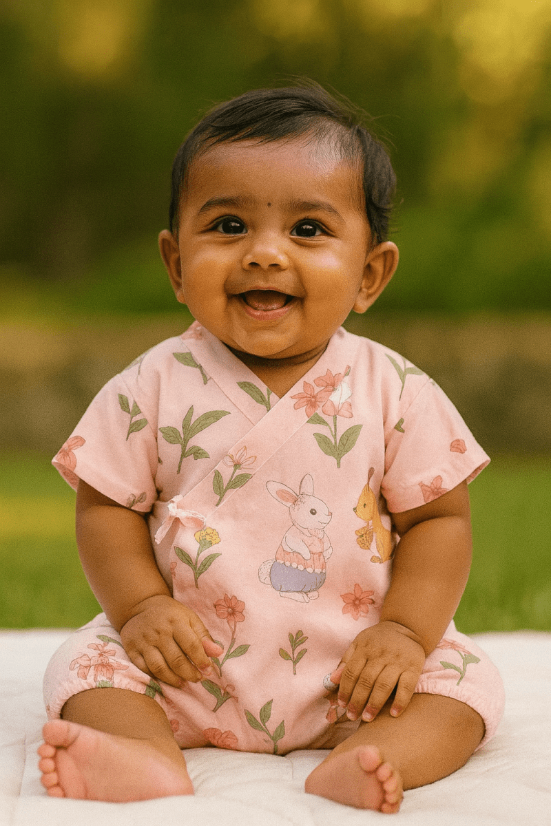 Bunny & Blooms Kimono Romper - Little Haven