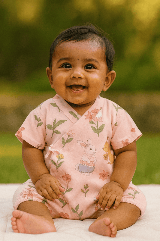 Bunny & Blooms Kimono Romper - Little Haven