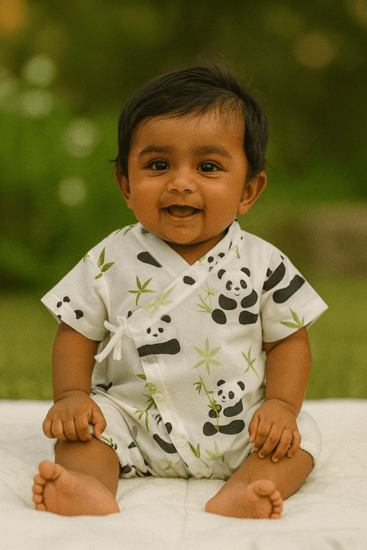 Panda Bamboo Kimono Romper - Little Haven