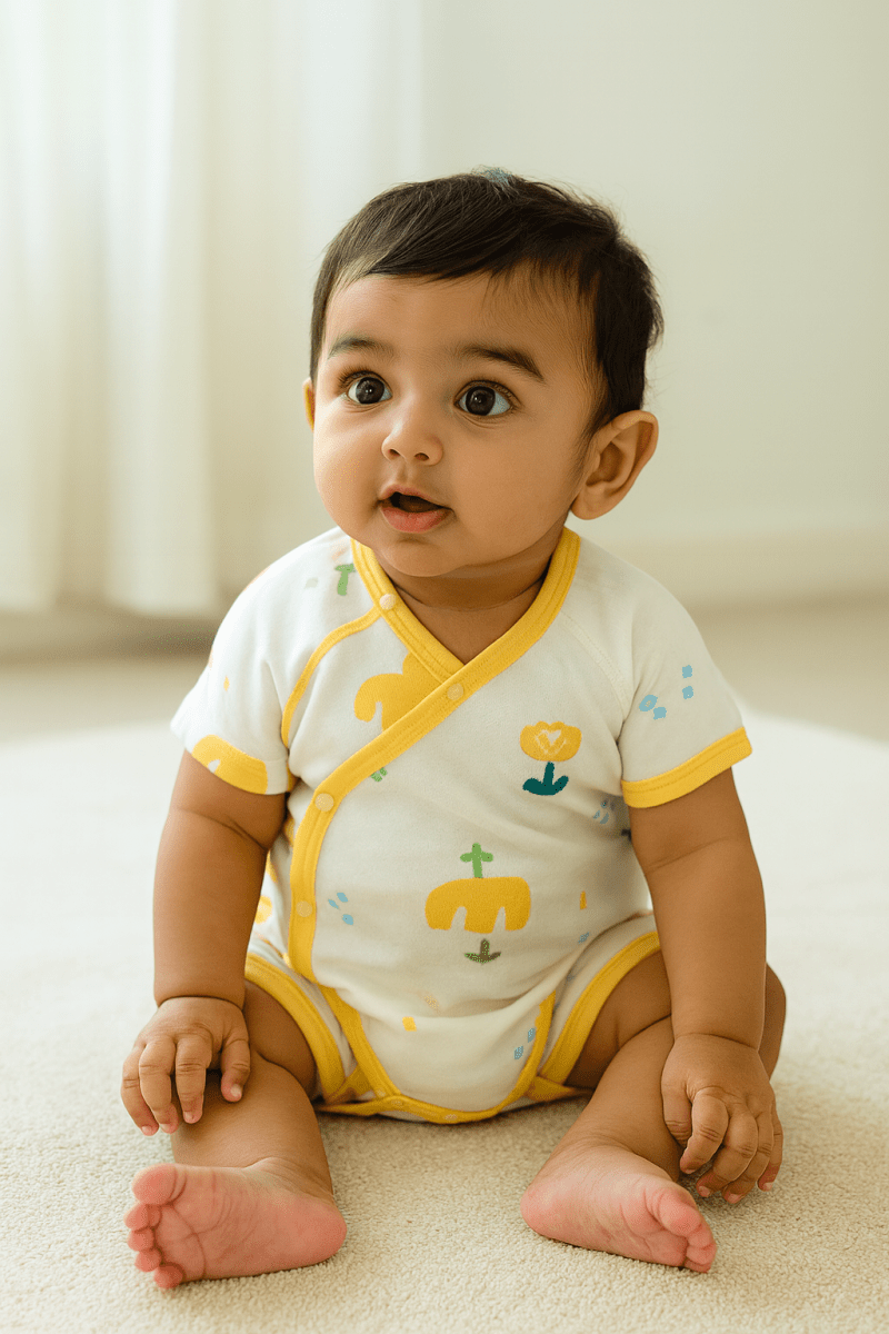 Blossoms Kimono Bodysuit – Lemon Yellow - Little Haven