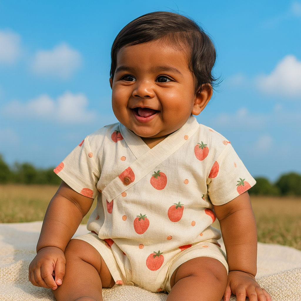 “Berry Fresh” Coord Set – Kimono Top & Shorts