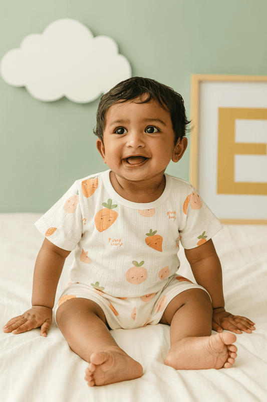 “Carrot Cuddles” Coord Set – T-Shirt & Shorts - Little Haven