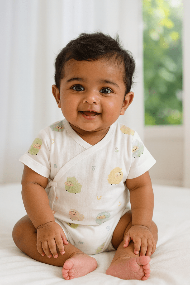 “Counting Sheep” Kimono Onesie - Little Haven