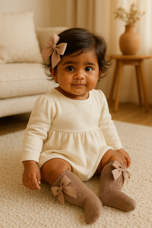 Classic Bow Knit Knee-High Socks - Pack of 3 (Multiple Color Sets)