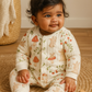 Woodland Bunny Quilted Romper - Cream & Soft Earth Tones