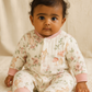 Woodland Fawn Floral Quilted Romper - Cream & Blush Pink