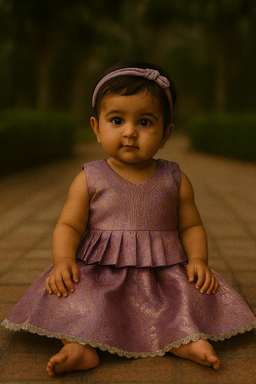 “Lavender Noor” Brocade Peplum Frock