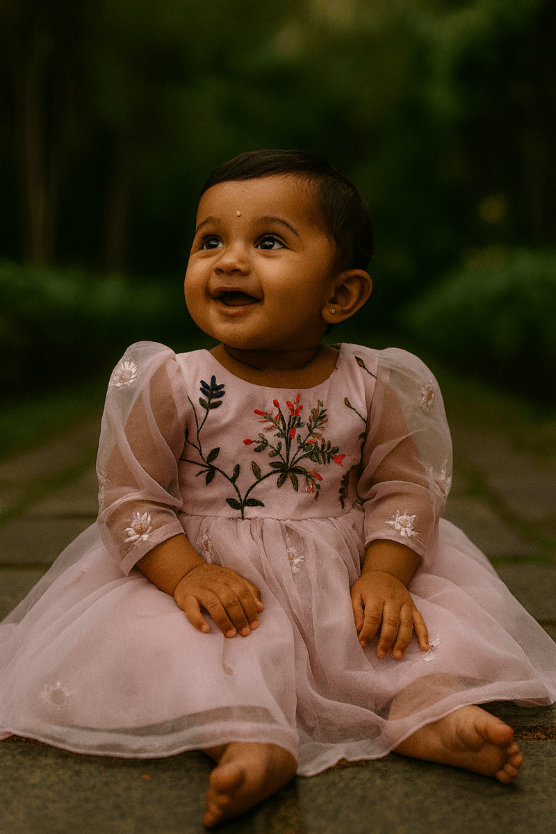 “Whimsical Blush” Net Dress – For Sweet Celebrations & Special Memories - Little Haven