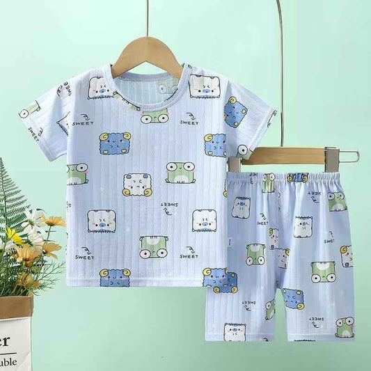 Sweet Faces Cotton Co-ord Set – Sky Blue