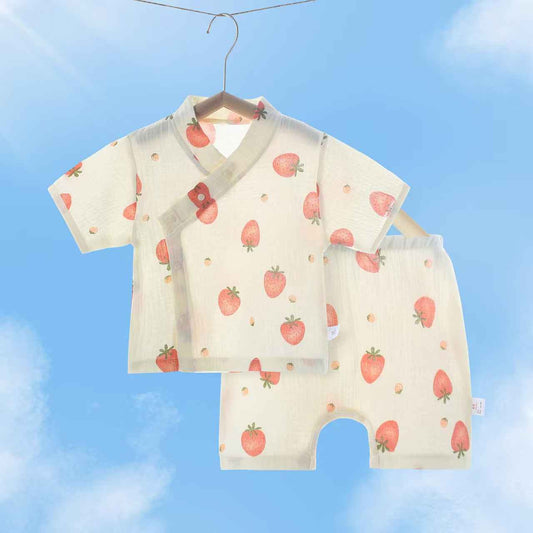 “Berry Fresh” Coord Set – Kimono Top & Shorts