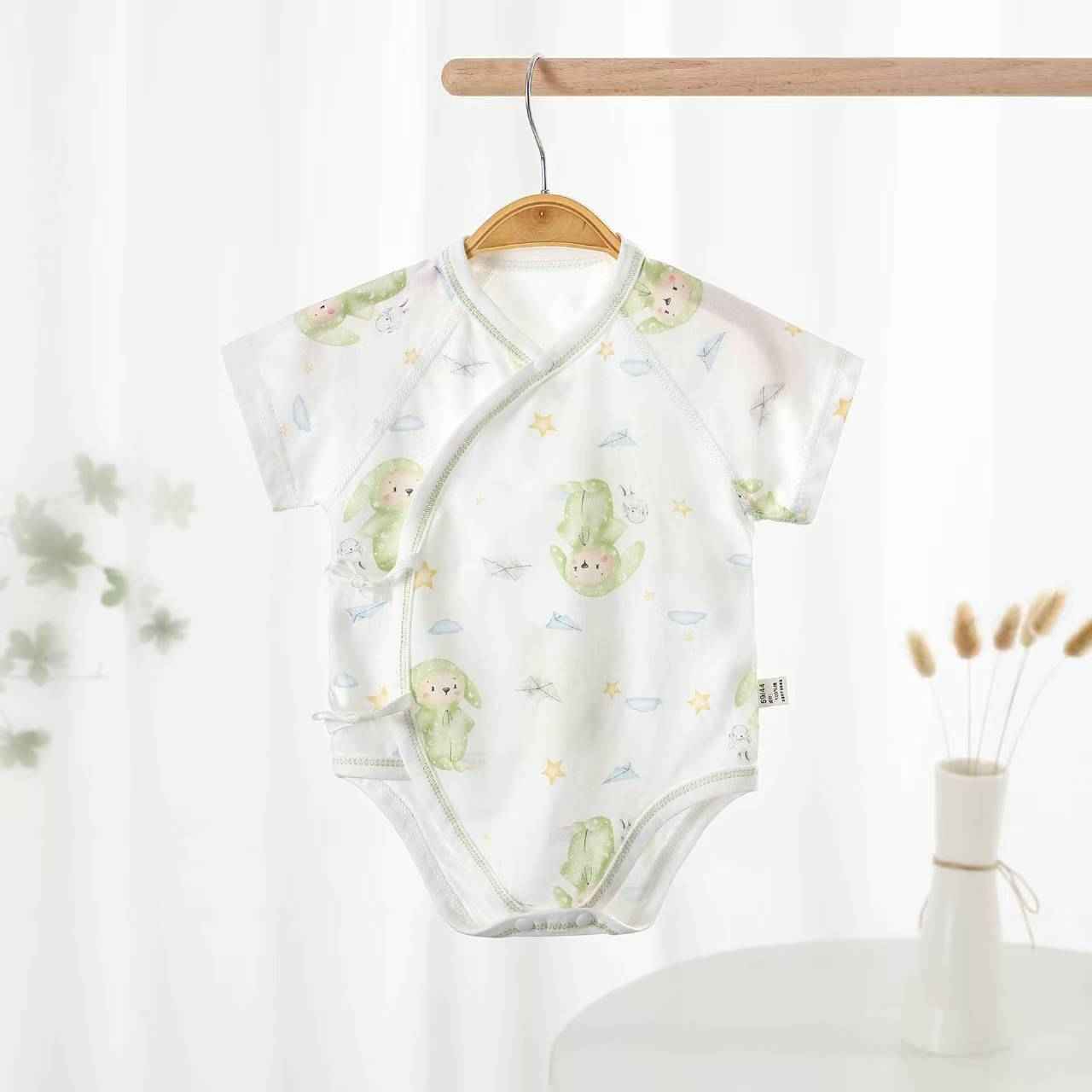 Little Explorer Kimono Bodysuit – Green Bunny