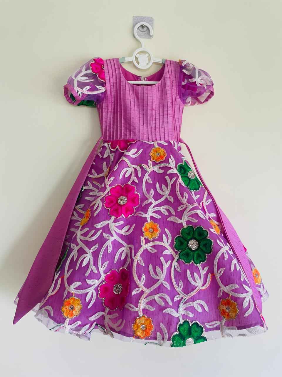 “Gulaabo Garden” Embroidered Celebration Dress - Little Haven