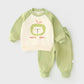Apple Bear Sweatshirt & Jogger Set - Cream & Pastel Green