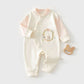Bunny Blossom Soft Cotton Romper - Cream & Pastel Pink