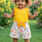 Sunny Bee Flutter Top & Garden Print Shorts Set – Buzz & Bloom Edition