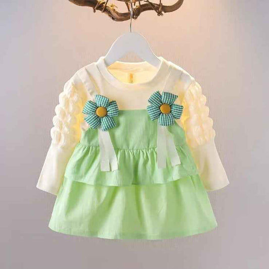 Mint Bloom Suspender Dress Set – Garden Sprout Edition