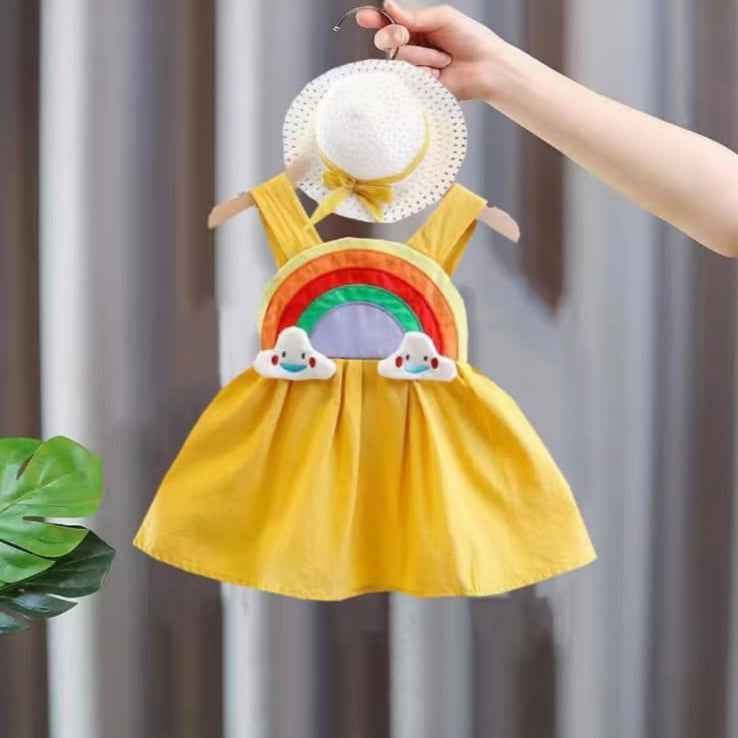 Sunshine Rainbow Dress & Hat Set – Happy Skies Edition