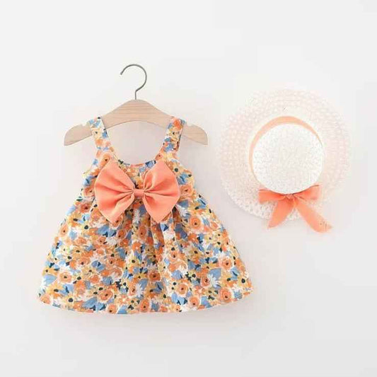 Pastel Bloom Dress & Hat Set – Garden Party Edition
