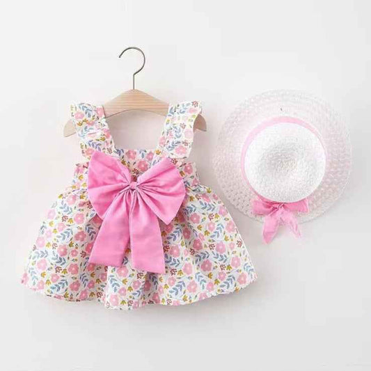 Petal Pop Dress & Sunhat Set – Blush Bloom Edition