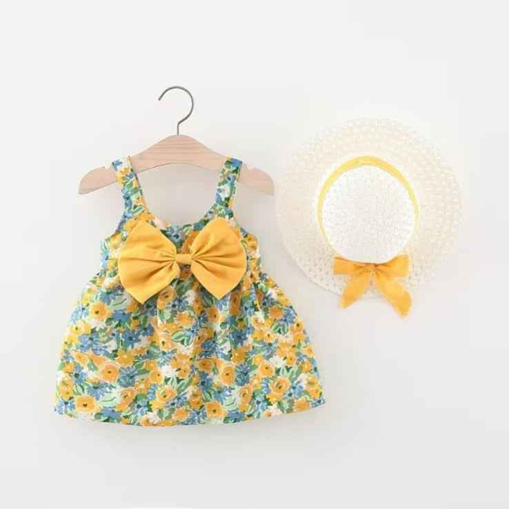Marigold Garden Dress & Hat Set – Sunshine Bloom Edition