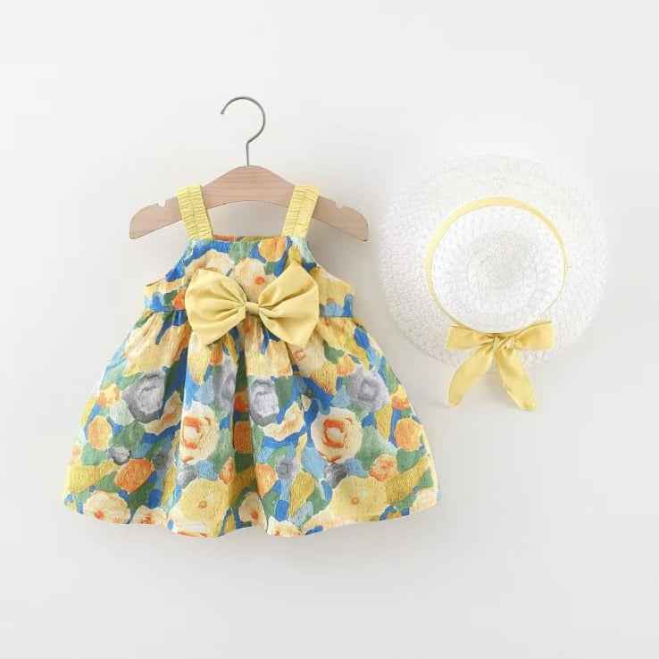 Golden Meadow Dress & Hat Set – Limited Summer Bloom - Little Haven