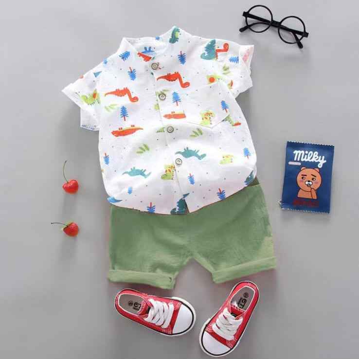 Little Haven “Roarsome Day” Boys Co-ord Set – Dino White & Sage