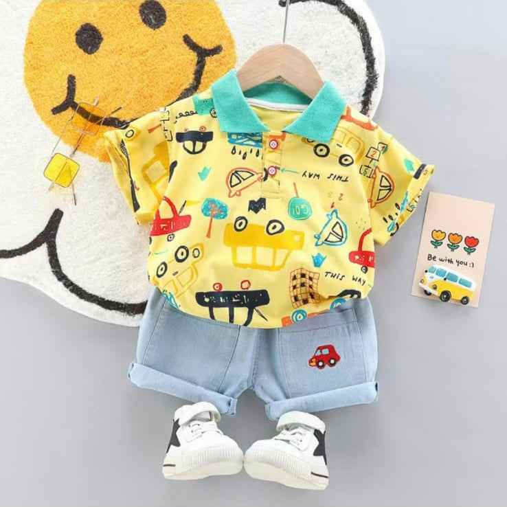 Little Haven “Beep Beep Yellow” Boys Co - ord Set – Fun on the Go! - Little Haven
