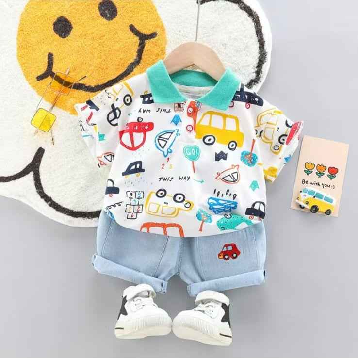 Little Haven “Go Go Zoom!” Boys Co - ord Set – Ride Into Playtime! - Little Haven