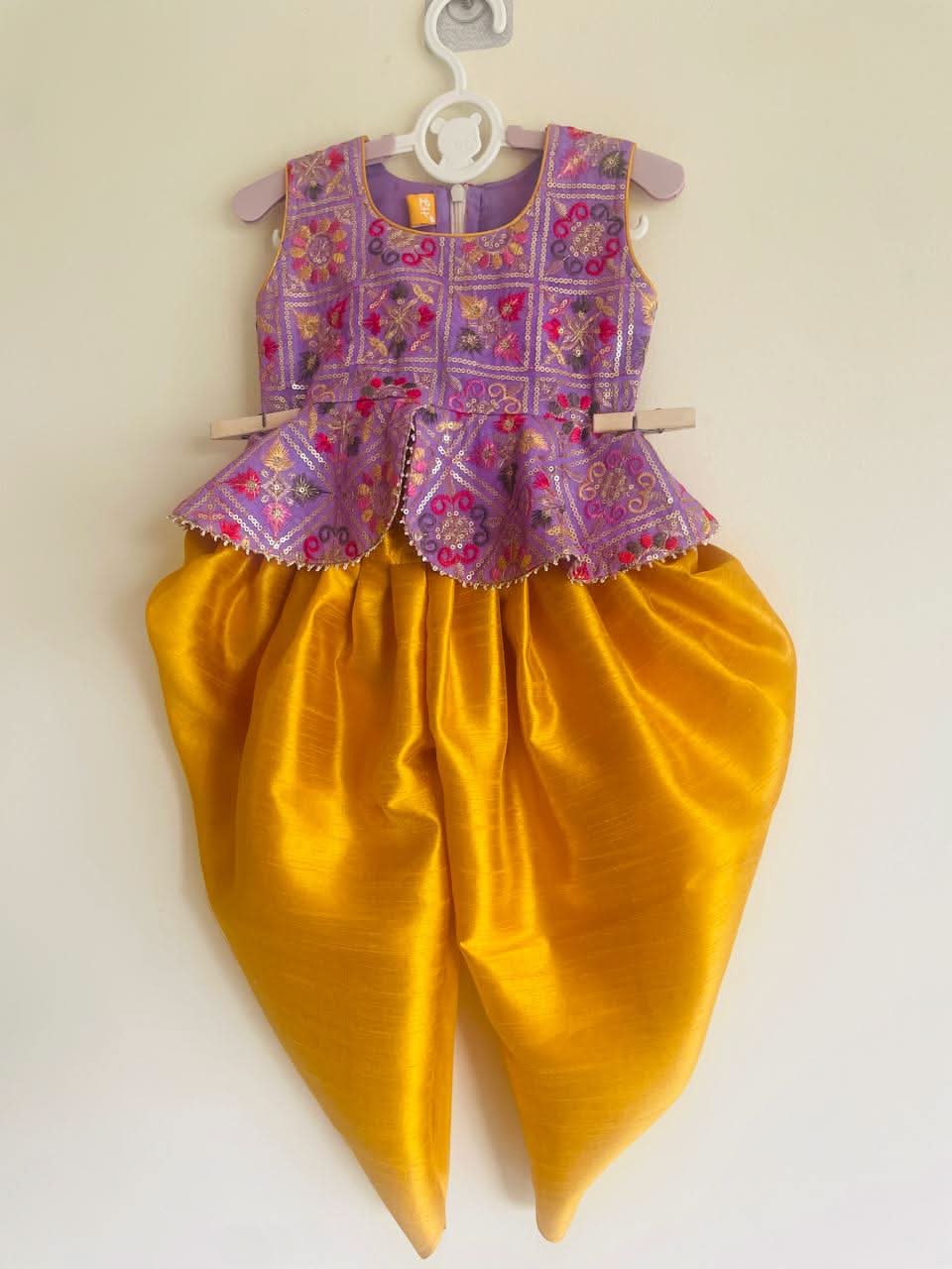 “Sunshine Blossom” Embroidered Peplum Set