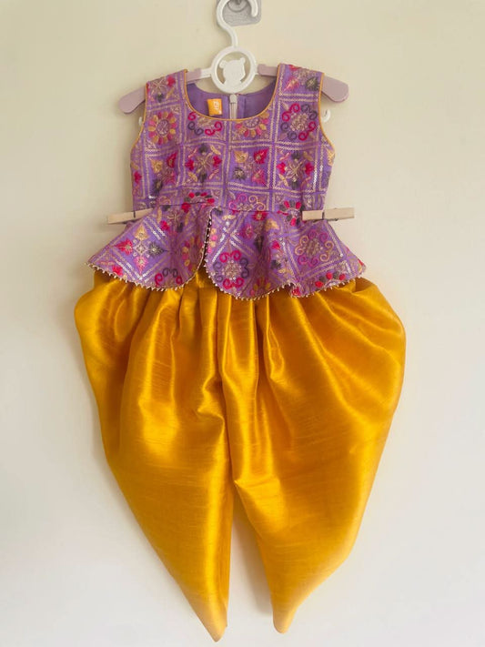“Sunshine Blossom” Embroidered Peplum Set