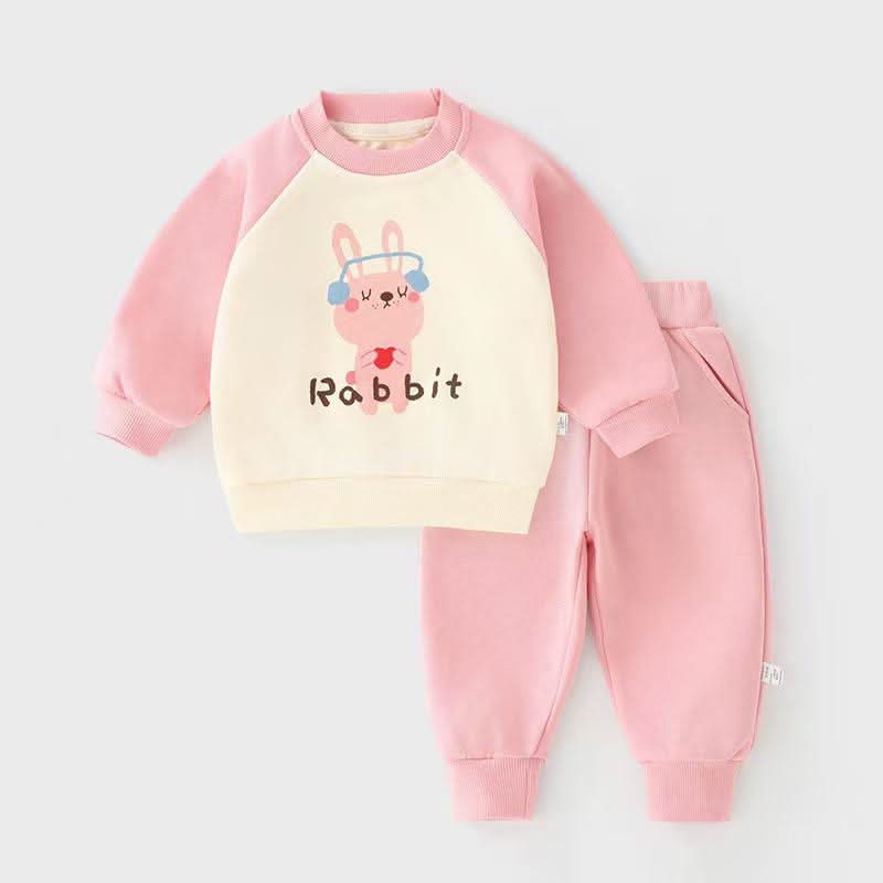 Pink Bunny Sweatshirt & Jogger Set