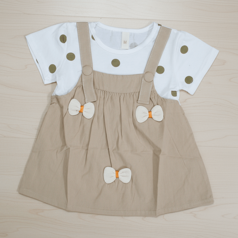 Little Haven “Polka Bow Pinafore” Dress Set – Style - Little Haven