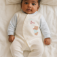 Soft Blue Bear Romper - Cream & Sky Blue