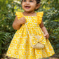Sunny Bloom Cotton Dress & Bag Set – Golden Garden Edition